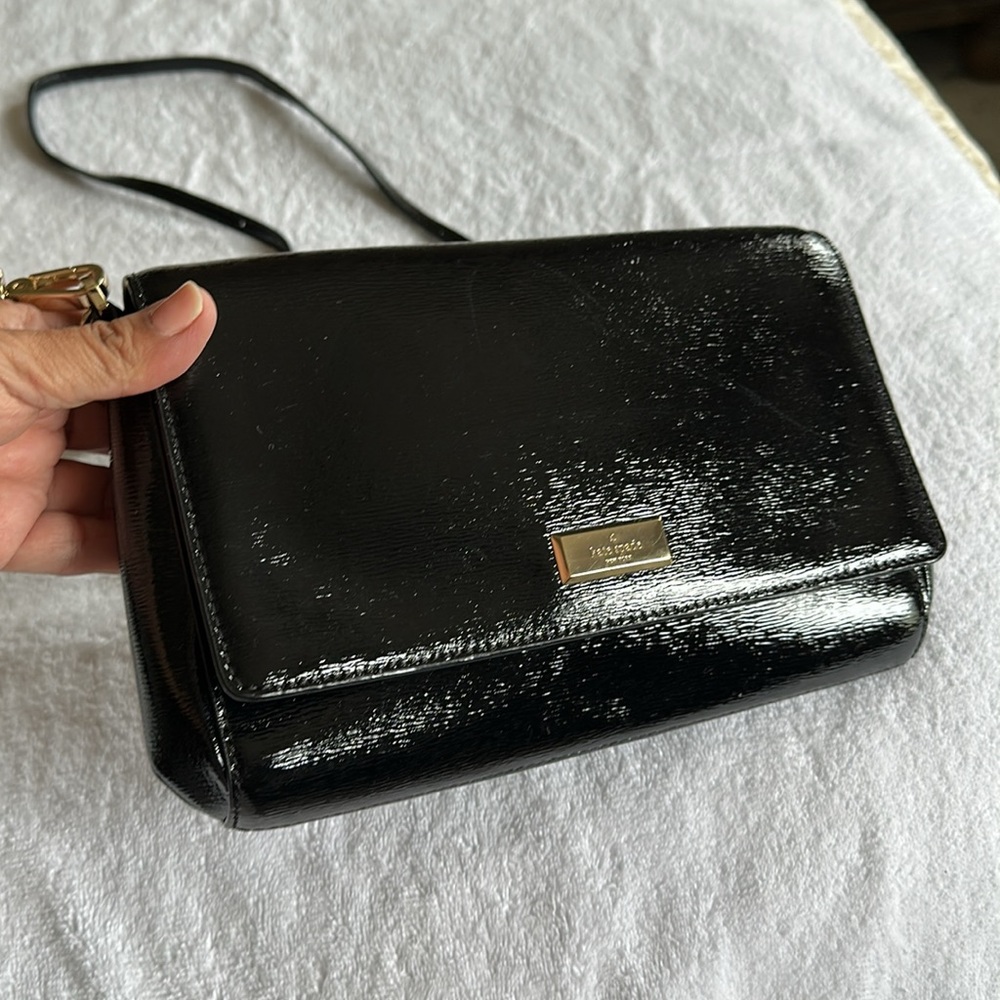 Kate Spade Black and Gold Crossbody Bag, one gentle use